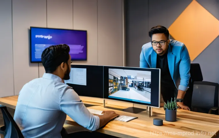 미디어 프로듀서의 경력 전환 사례 - **Prompt:** A creative professional, a man in his early 30s, with a focused yet optimistic expressio...