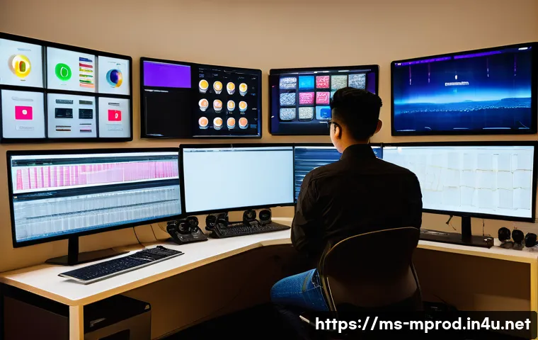 미디어 프로듀서가 다루는 주요 콘텐츠 유형 - A professional media producer in a modern studio environment, surrounded by high-end cameras and aud...