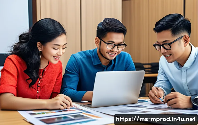 미디어 프로듀서가 알아야 할 법률 - A professional Malaysian media production office environment, showing a diverse team of media produc...