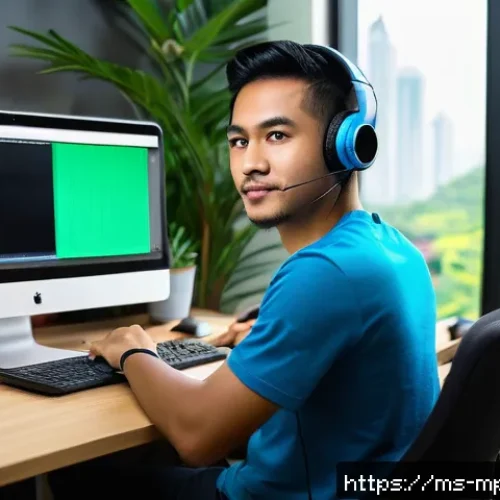 미디어 프로듀서의 시간 관리 팁 - A modern Malaysian media producer’s workspace during a focused video editing session, showing a youn...